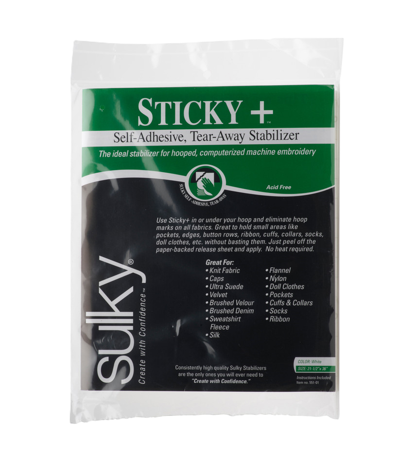 Sulky Sticky+ 22.5"x1yd Self-Adhesive Tear-Away Stabilizer 551-01