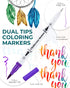 Ohuhu Maui 36ct Brush/Fineliner Dual Tip Water Based Markers with White Marker Holder Y30-80400-18