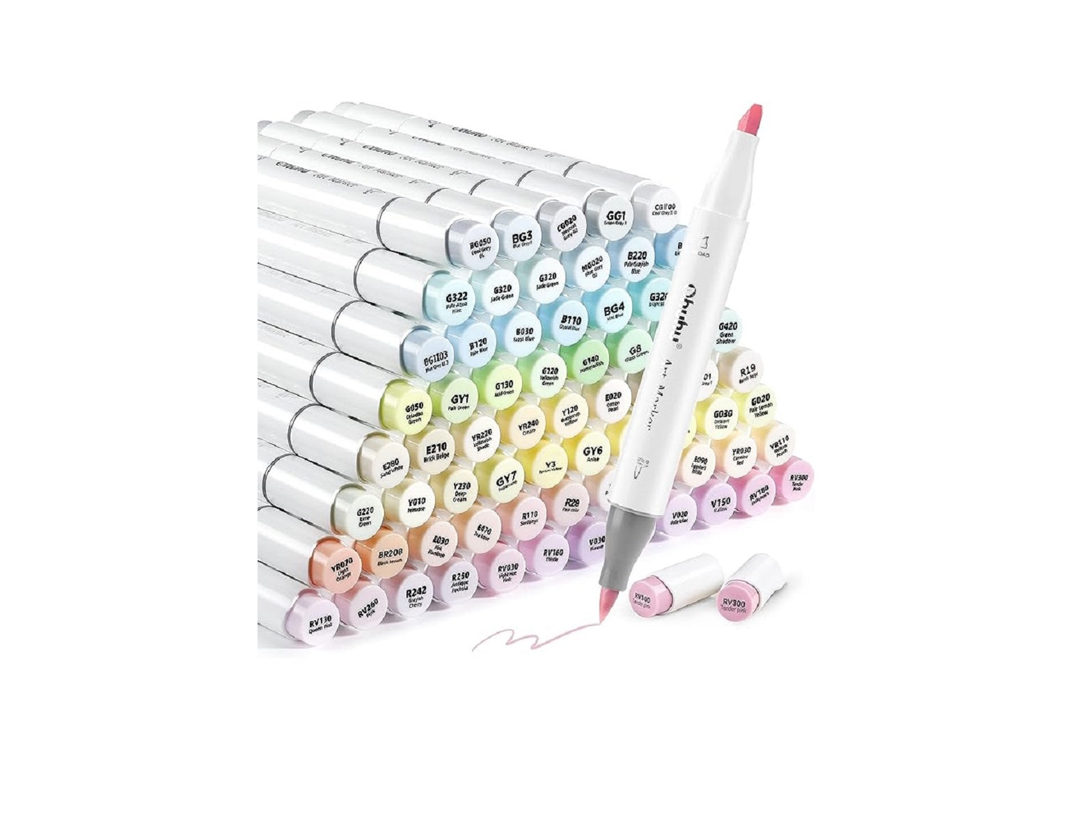 Ohuhu Honolulu 96ct Pastel Brush/Chisel Dual Tip Alcohol Markers Y30-80402-47