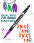 Ohuhu Maui 120ct Brush/Fineliner Dual Tip Water Based Color Markers with Black Marker Holder Y30-80600-40