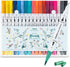 Ohuhu Maui 36ct Brush/Fineliner Dual Tip Water Based Markers with White Marker Holder Y30-80400-18