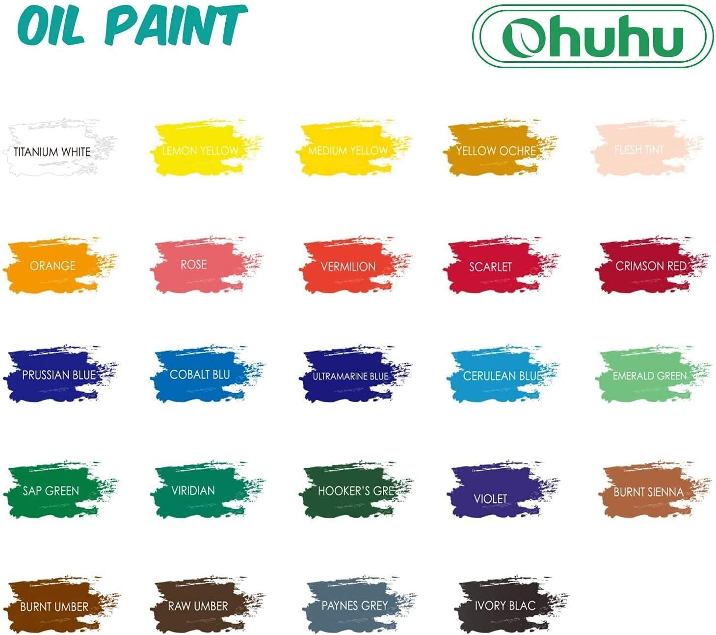 Ohuhu 24ct Non-Toxic Oil Paint Set 12ml/0.42oz Y30-80700-04 for Sale at World Weidner