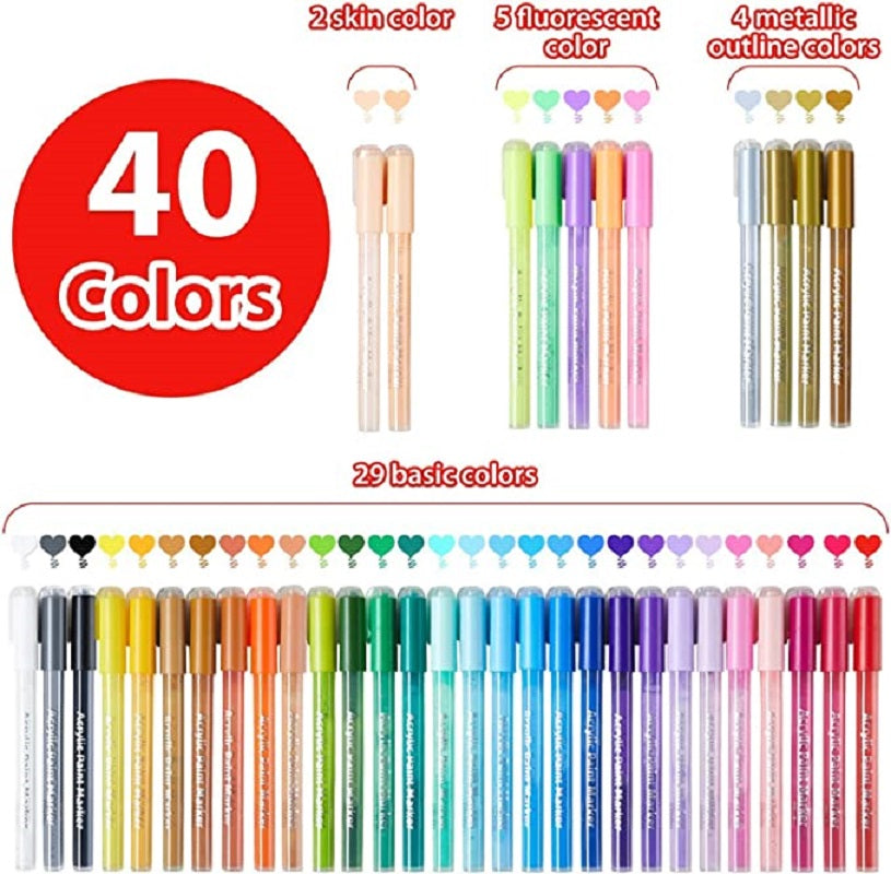 Ohuhu 40ct DIY Acrylic Marker Pens Y30-80600-22 for Sale at World Weidner