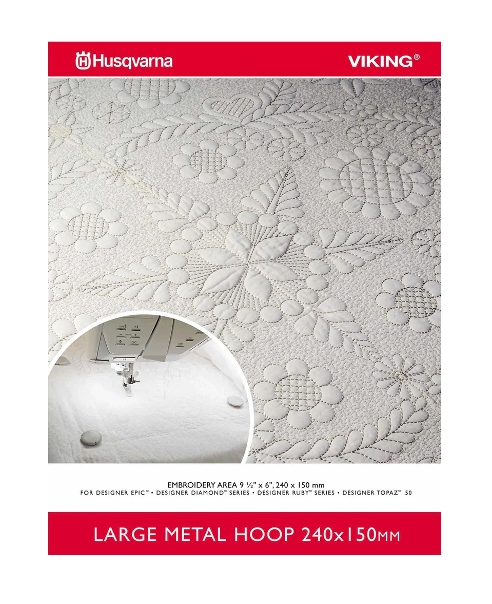 Husqvarna Viking Large 240x150mm Metal Embroidery Hoop 920438096