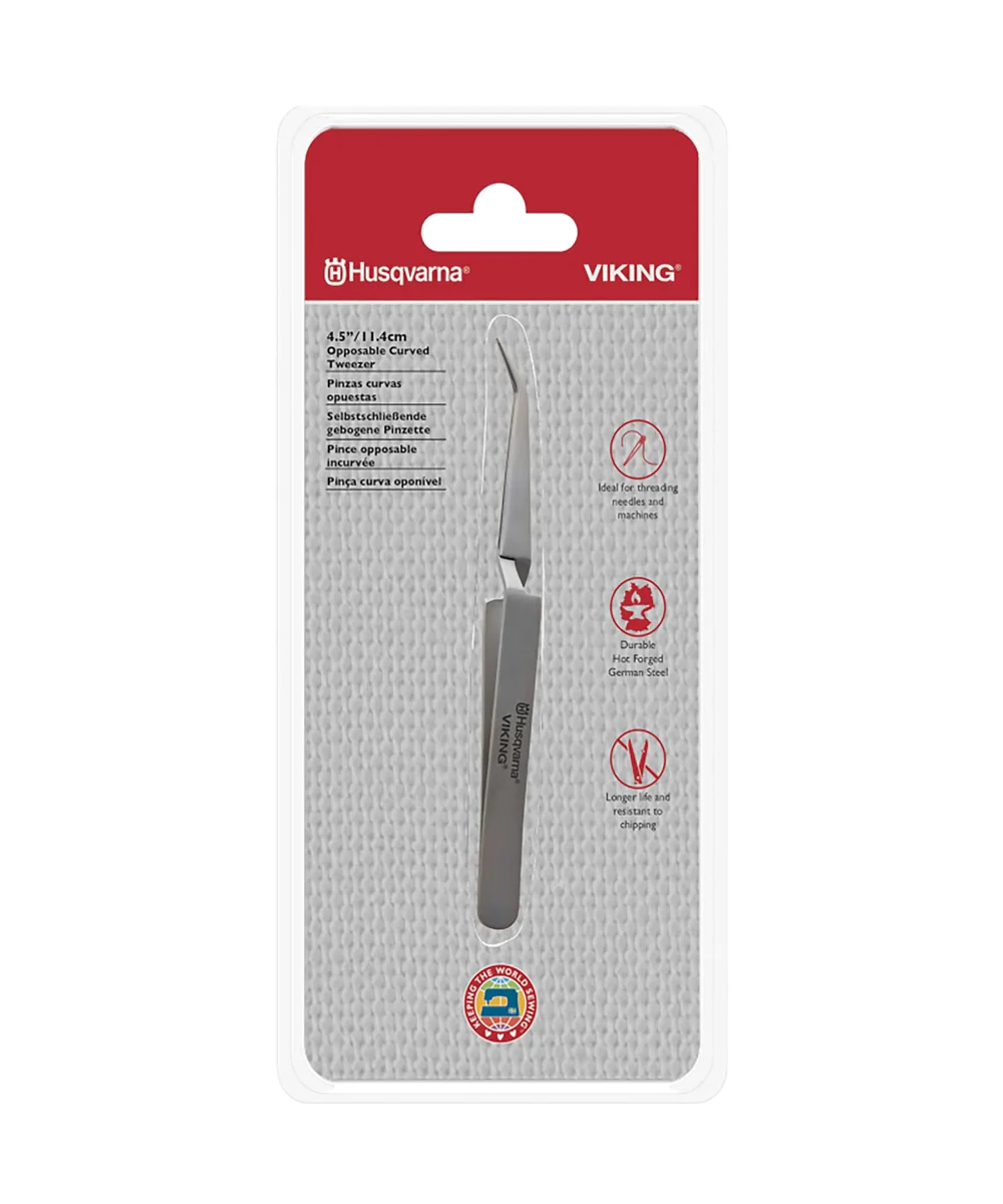 Husqvarna Viking 4.5in/11.4cm Opposable Curved Tweezers 920667996