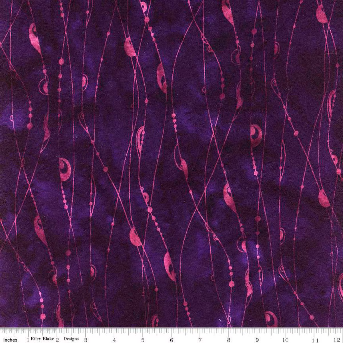 Riley Blake Expressions Batiks String Theory Rayon Eggplant by the Half Yard BTR23130-179