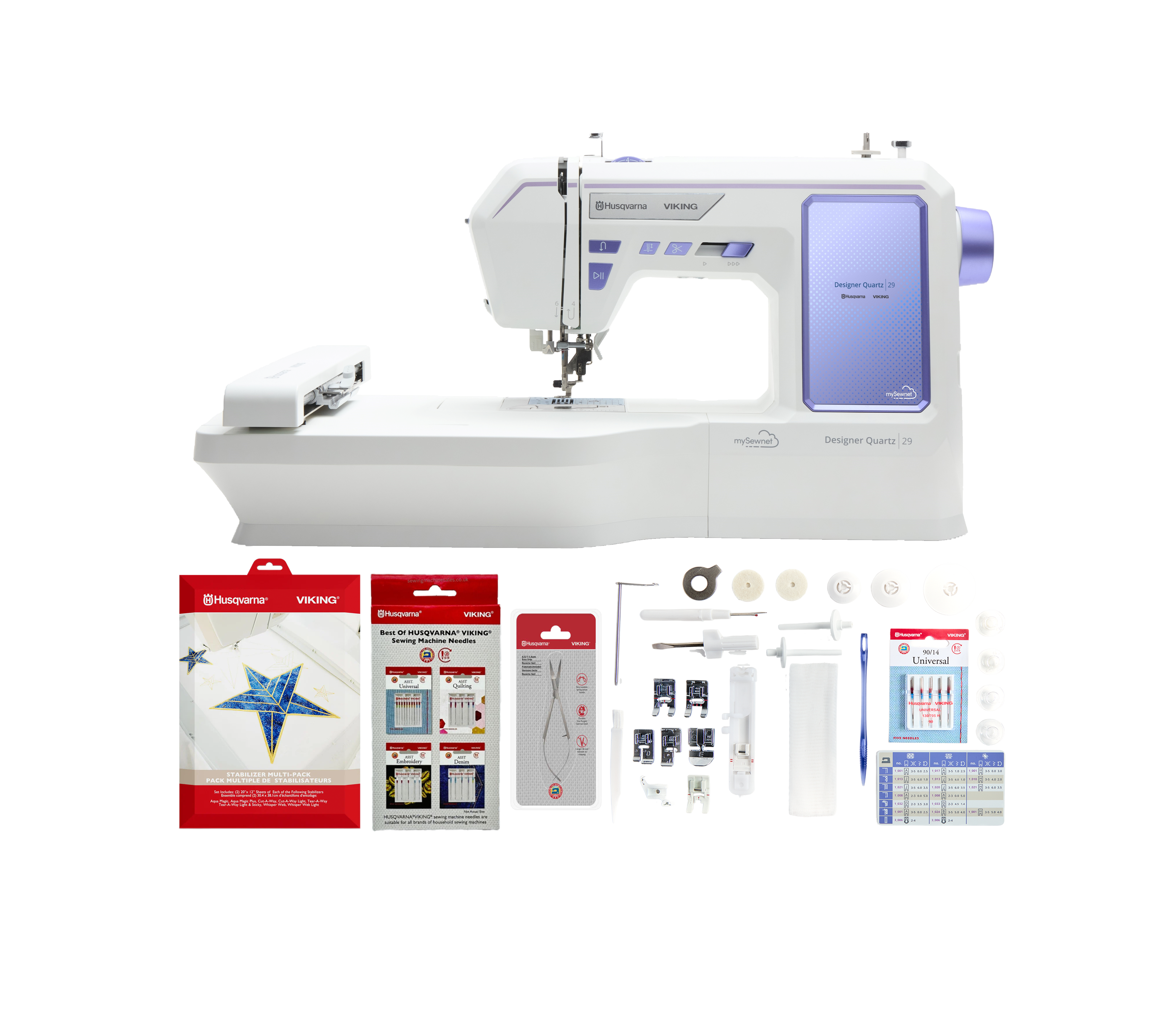 Husqvarna Viking Designer Quartz 29 Sewing and Embroidery Machine 6.7x3.9