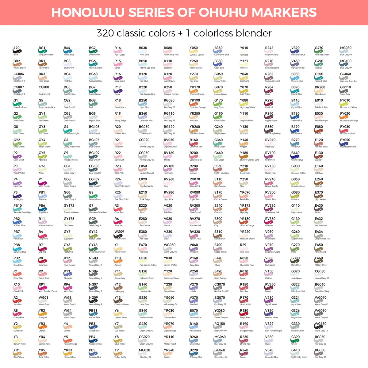 Ohuhu Honolulu B 320ct Brush/Fine Alcohol Markers Y30-80402-57 for Sale at World Weidner