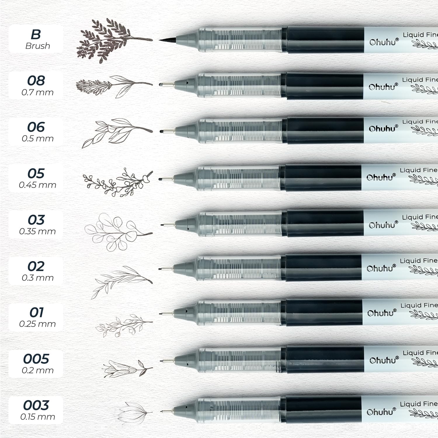 Ohuhu 9ct Kohala Liquid Fineliner Drawing Pens Y30-80600-53