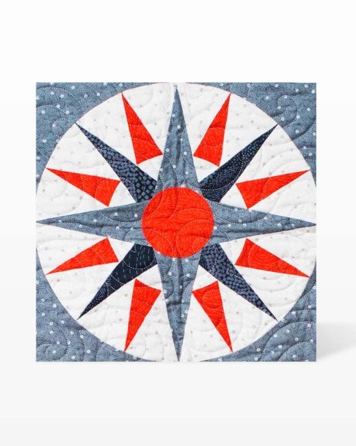 GO! Mariner's Compass 12" Finished Die 55194 image of pattern on finished quilt