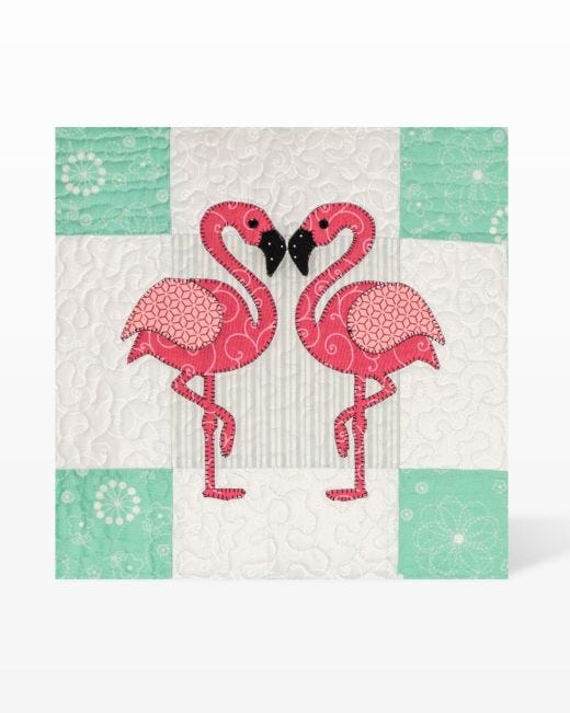 GO! Flamingo Die 55216 image of pattern on finished quilt