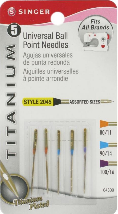 Singer 4809 Titanium Universal Ball Point Sewing Machine Needles Sizes